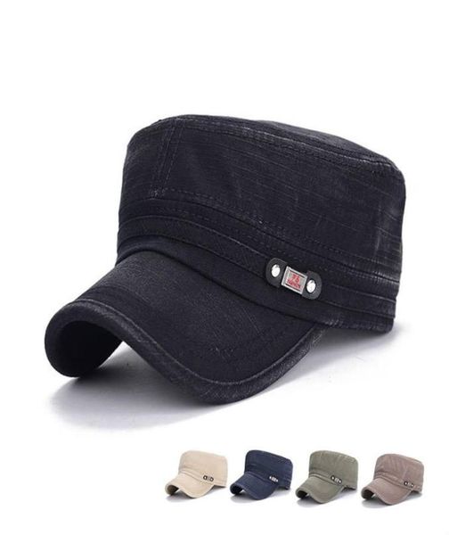

2017 new men flat cap hats cotton visor cap sun hats snapback adjustable baseball caps army cap solid 5 colors1560649, Blue;gray