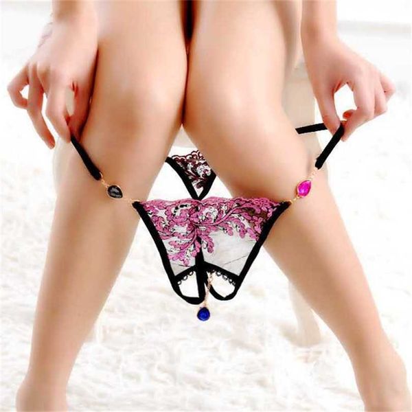 

20% off ribbon factory store special lingerie lace pants with open necklaces chest bracelets human women' underwear, Red;black