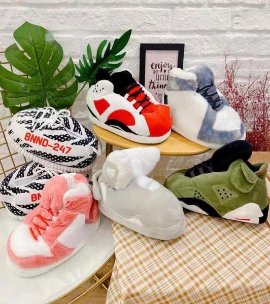 

slippers us 10 sneakers men house floor cotton shoes woman winter warm plush slipper women cute home eu 3545 5105 2212083394969, Black