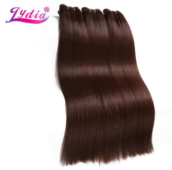 

human ponytails lydia synthetic hair extension 3pieceslot straight yaki weaving 1026 inch pure color 33 100 futura bundles2039976, Black