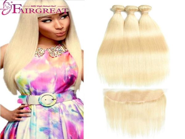 

613 brazilian straight and body wave human hair bundles blonde virgin hair weave bundles with closure 613 blonde human hair exte334903025, Black