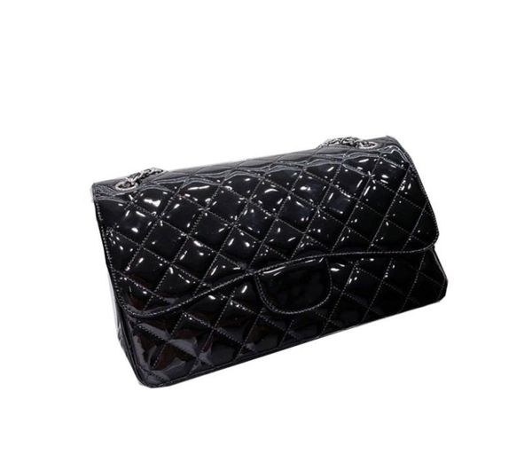

2022maxi jumbo quilted patent leather bags shiny classic double flap totes rectangle luggage silver metal hardware matelasse cha5937442