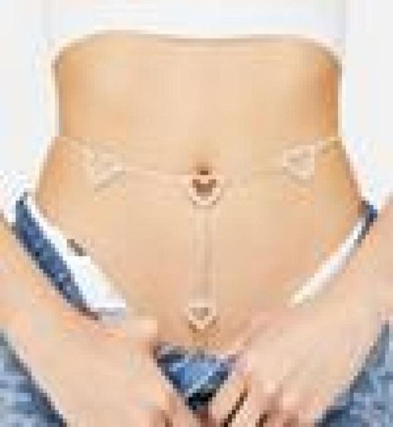 

summer beach rhinestone heart waist chain belt jewelry for women full diamond belly body chain crystal jewelry party gift6852760, Silver
