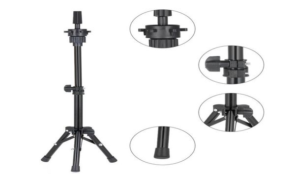 

salon false head hair holder clamp adjustable hairdressing wig hair tripod training holder mannequin head wig stands tools1204611