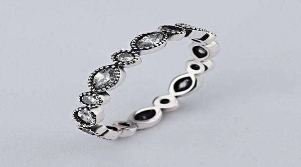 

whole new european retro diamond 925 silver signature pave round ring fit pandora cubic zirconia anniversary jewelry for women8070020