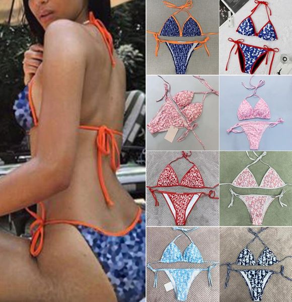 

fashion designer youth girl swimwear mini brazilian swimsuit letter bikini sets thongs lady laceup beach bathing suit wo2061329, White