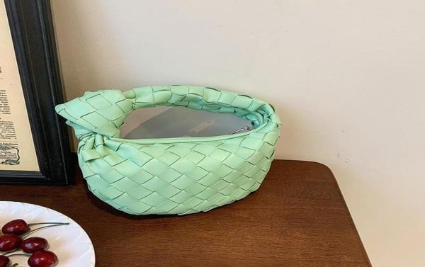 

evening bags fashion handmade woven bag green summer shoulder lady crossbody hobo pu knotted handle casual handbag4753455