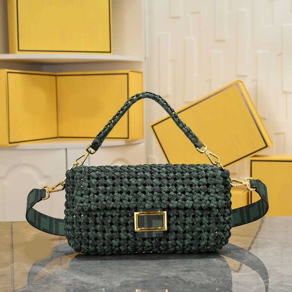 

mirror-quality designer bags women weave baguette shoulder bags luxury handbags cowhide hollow out crossbody armpit bag 230420