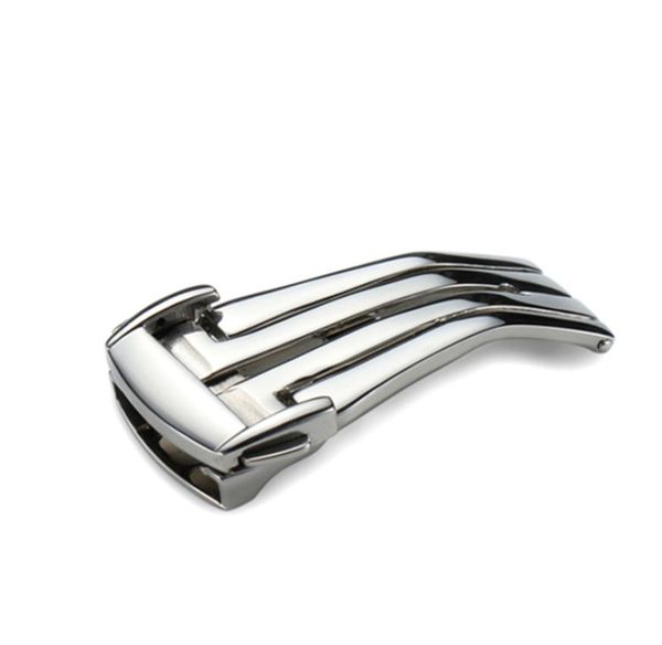 

silver 316l stainless steel polished deployment watch buckle clasp for omg watch strap band 18mm8992738, Black;brown