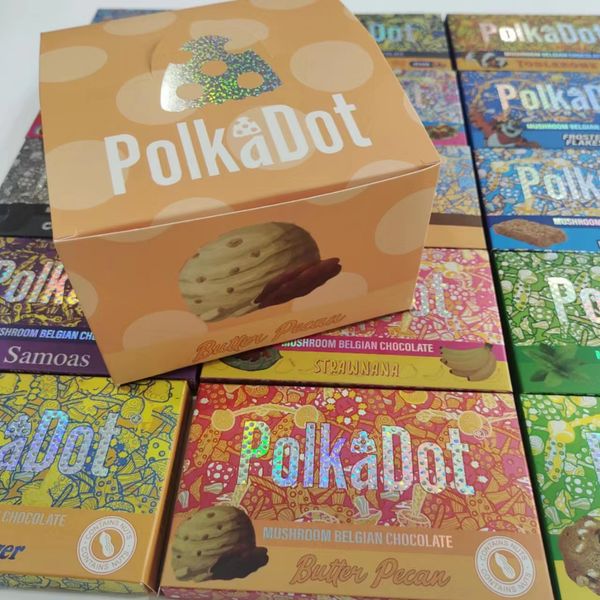 

polkadot chocolate bar packaging box magic mushroom 4g packaging main box wave dot bag holographic stickers full pack new 20 flavors milk si