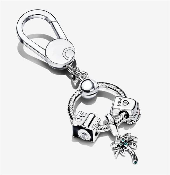 

100 925 sterling silver key rings moments small bag charm holder gift set fit original european charms dangle pendant fashion wom6394475, Slivery;golden