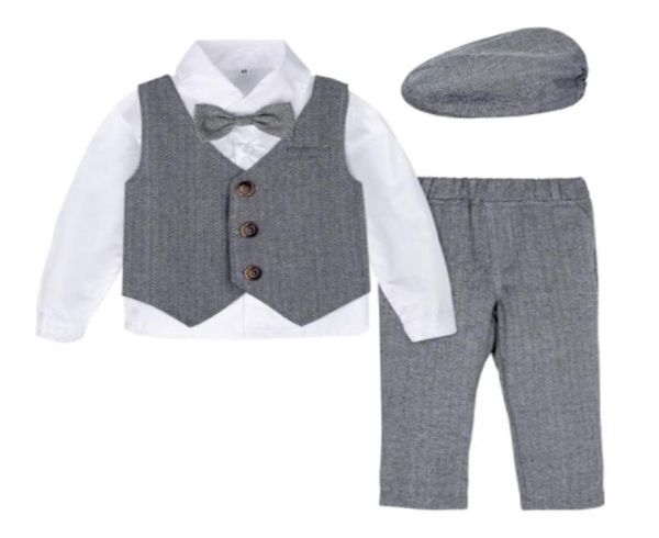 

baby baptism formal suit infant blazer toddler gentleman tuxedo outfit wedding birthday gift winter long sleeve clothes set 4pcs8248948, Black