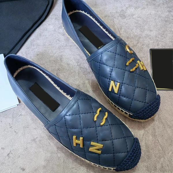 

designer womens dress shoes leather hardware metal buckle round head solid color woven flats non-slip rubber soled fisherman shoes loafers b, Black