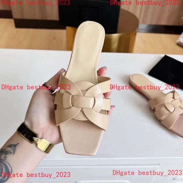 

2023 designer sandals women flat sandale luxury fashion slippers leather slide high-quality beach leisure indoor slipper, Black