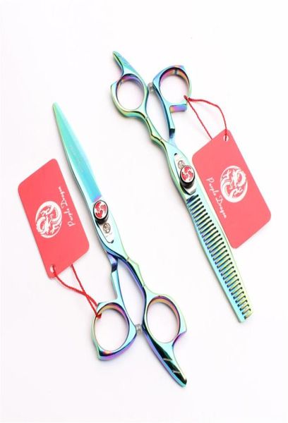 

6039039 175cm japan 440c purple dragon professional human hair scissors cutting thinning scissors hairdressing scissors sal2228465