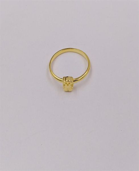 

charms jewelry 14k real gold boho style 925 sterling silver bear thumb rings for women men girl finger sets vintage wedding bi6087347