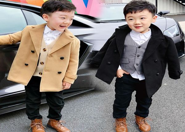 

boys wool coats spring autumn kids blend fashion outerwear for baby boys children wedding clothing jackets outfits 2 3 4 5 6 7y9904124, Blue;gray