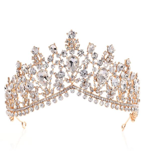 

luxury rhinestone tiara crowns crystal bridal hair accessories wedding headpieces quinceanera pageant prom queen tiara princess cr5932580, Silver