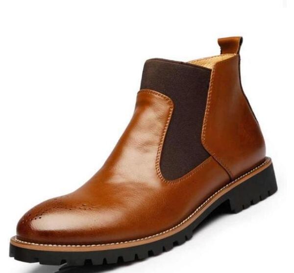 

men genuine leather martin boots male fashion cowskin ankle boots big size men basic casual shoes oxford wedge shoes9450293, Black