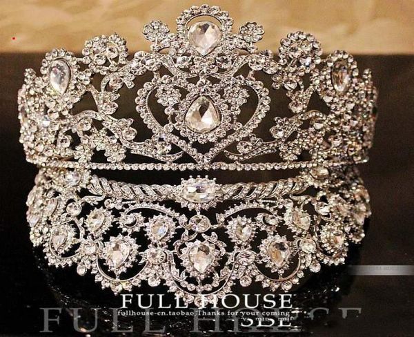 

sparkling crystal beaded wedding bridal headpieces blingbling tiaras crown for girls party 2019 in stock9875255, Silver