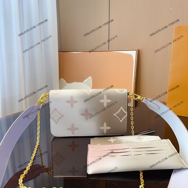 

23ss women mini crossbody bags luxurys designers wallet pochette handbag classic fiower golden chain bag genuine leather messenger wallets p