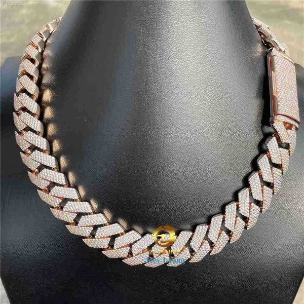 

pass diamond tester 18mm 925 silver mens vvs moissanite iced out miami cuban link chain initial necklace hip hop jewelry