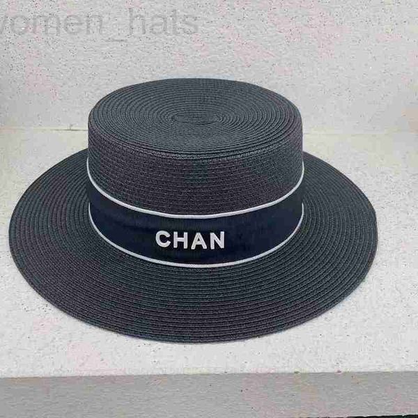 

ball caps designer hats: women's summer outing to the seaside, c-standard flat hat, small fresh sun french english straw hat, Blue;gray