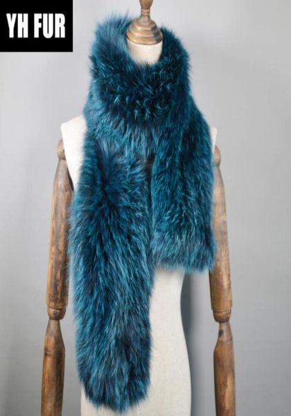 

2020 long style good quality women real fur scarf warm soft knitted real fur shawl wrap natural scarves8595442, Blue;gray