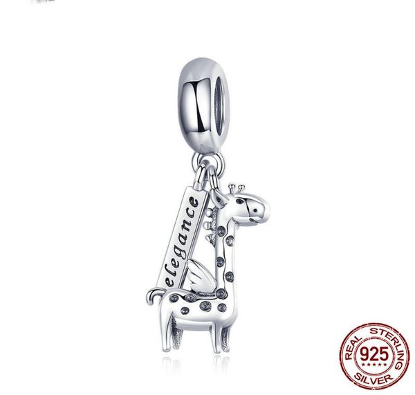 

925 sterling silver elegance giraffe charm animal charms pendant for women fine jewelry accessories whole not inc8462418, Bronze;silver
