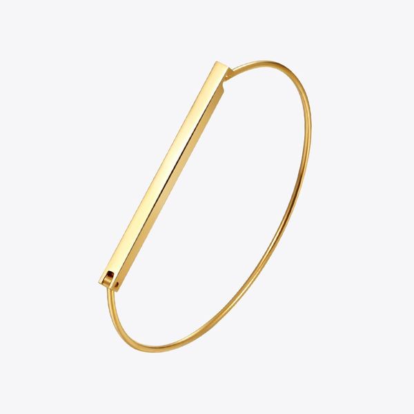 

bangle enfashion personalized custom engrave name flat bar cuff bracelet gold color bangle bracelet for women bracelets bangles, Black