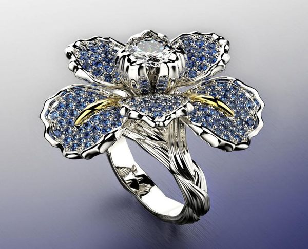 

real s925 sterling silver ring for women 2 carats diamond jewelry gemstone anillos de silver 925 jewelry wedding diamond rings y113700724, Golden;silver