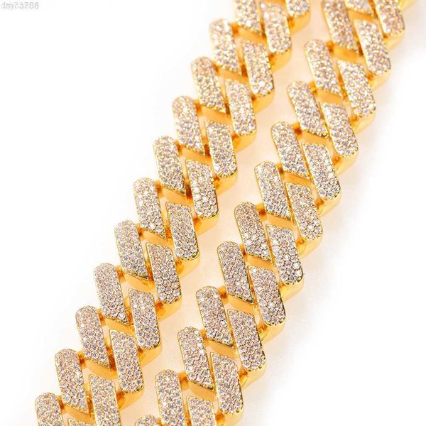

pass diamond text moissanite jewelry 2023 new hip hop necklace iced 100% 925 sterling silver cuban chain