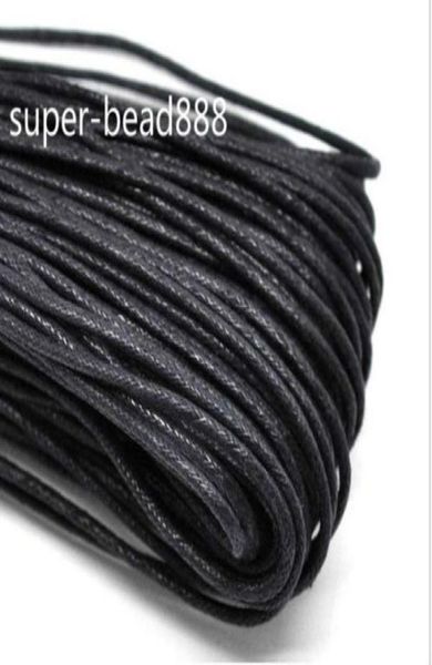 

400m craft jewelry making black waxed cotton necklace cord 2mm ship8017793, White;red