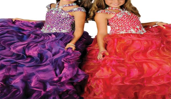 

princess girls jeweled ball gowns flower girls formal occasion dress ruffled ball gowns big girls pageant dresses4430138, White;red