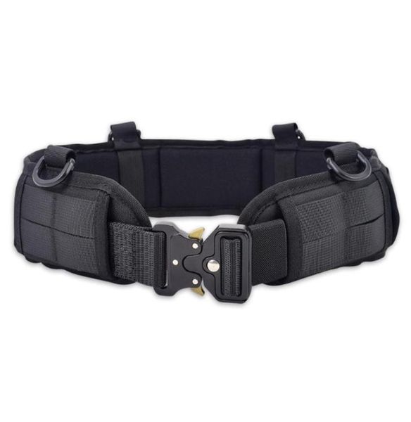 

waist support outdooor sport tactical molle belt men waistband training hunting combat soft padded adjustable6416487, Black;gray