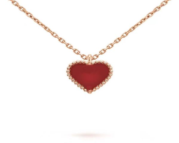 

sweet heart pendant necklace designer jewelry love necklaces four leaf clover sterling silver rose gold red heartshaped necklace 9535228
