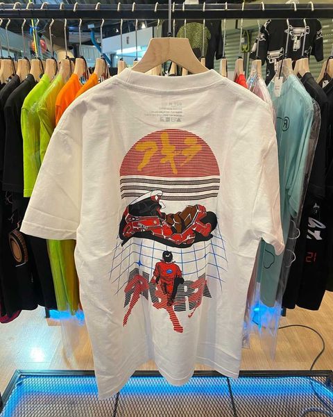 

summer new 2023 loose cotton akira pill letter popular short sleeve t-shirt foreigner style, White;black