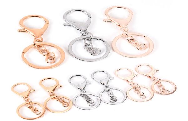 

key ring long popular classic plated lobster clasp key hook chain jewelry making for keychain fashion7948832, Silver