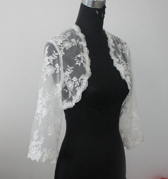 

lace bridal jacket bolero 34 long sleeves wedding jacket bolero shrug white ivory custom made lace jacket bolero9086137