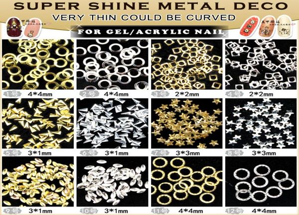

promotions 150pcslot diy nail art studs rivet inverted triangle round square mini nail art design8374479, Silver;gold