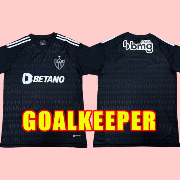 

goalkeeper 2023 2024 atletico mineiro soccer jerseys rever rubens g.arana pavon nacho vargas m.zaracho jersey 23 24 football shirt men black, Black;yellow