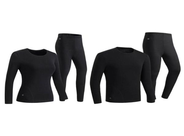

yoga outfit heating underwear set heated long johns with fleece lined for winter warming soft base layer thermals suit men and wom2793790