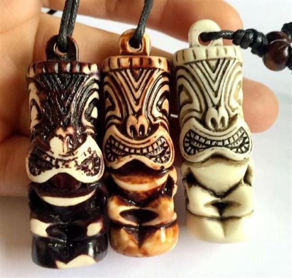 

yqtdmy whole 12 pcs mixed hawaiian style imitation carved tiki pendant necklace gift270y3616546, Silver