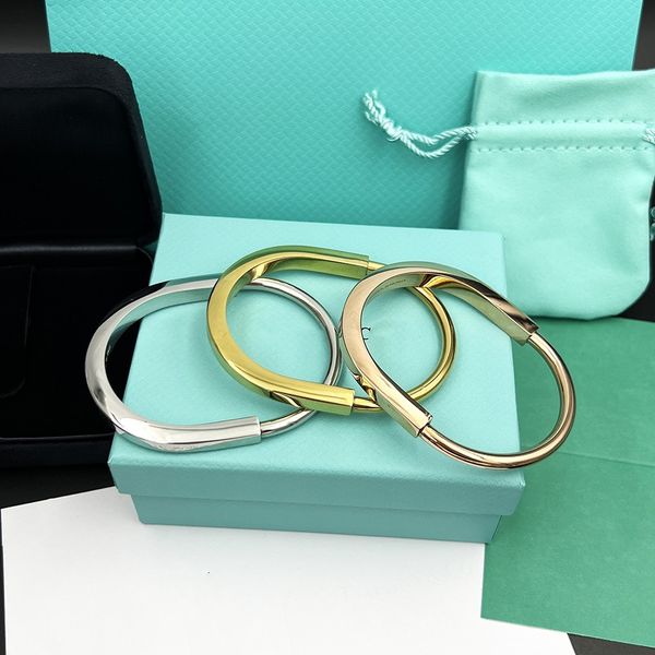 

steel bracelet high luxury designer lock bracelet silver rose gold bracelet women's jewelry accessories holiday