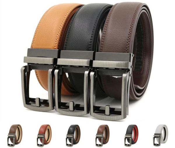 

belts men039s click belt pin automatic buckle genuine leather for jeans cowskin casual2001611, Black;brown