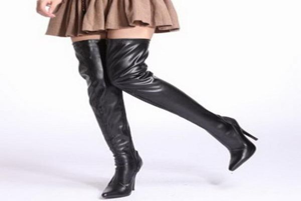 

12cm high height boots women heels pointed stiletto heel overtheknee boots no13017608072, Black