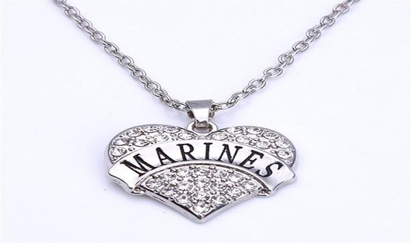 

marines heart necklace326h012345678910111213145566600, Silver