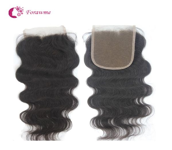 

55 100 remy brazilian human hair middle or part body wavy lace hair closures 10quot20quot 1b virgin straight hair 7651368, Black