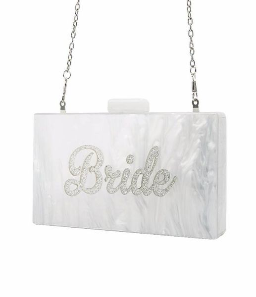 

evening bags pearl white with silver glitter name bride acrylic box clutches ladies handbags fashion handmade claps beach clutchev4410984