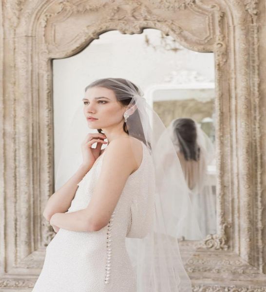 

new juliet cap waltz cut edge handmade veil one layer wedding bridal soft tulle veils2188860, Black